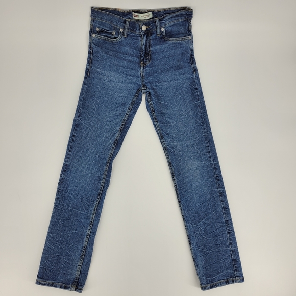 Levi's 502 Regular Taper Jeans Boys Size 14 Blue Wash Cotton Blend Stretch Denim - Picture 1 of 17